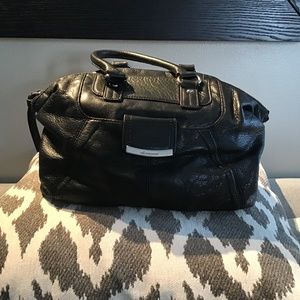 B. Makowsky Black Leather Satchel